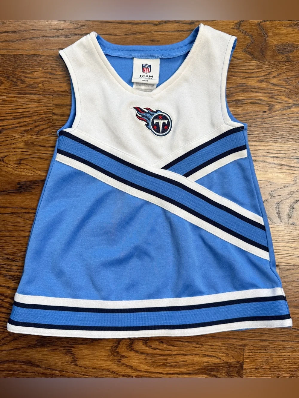 NFL Team Apparel Girls Tennessee Titans Blue & White Kids Cheer Dress Size 2T